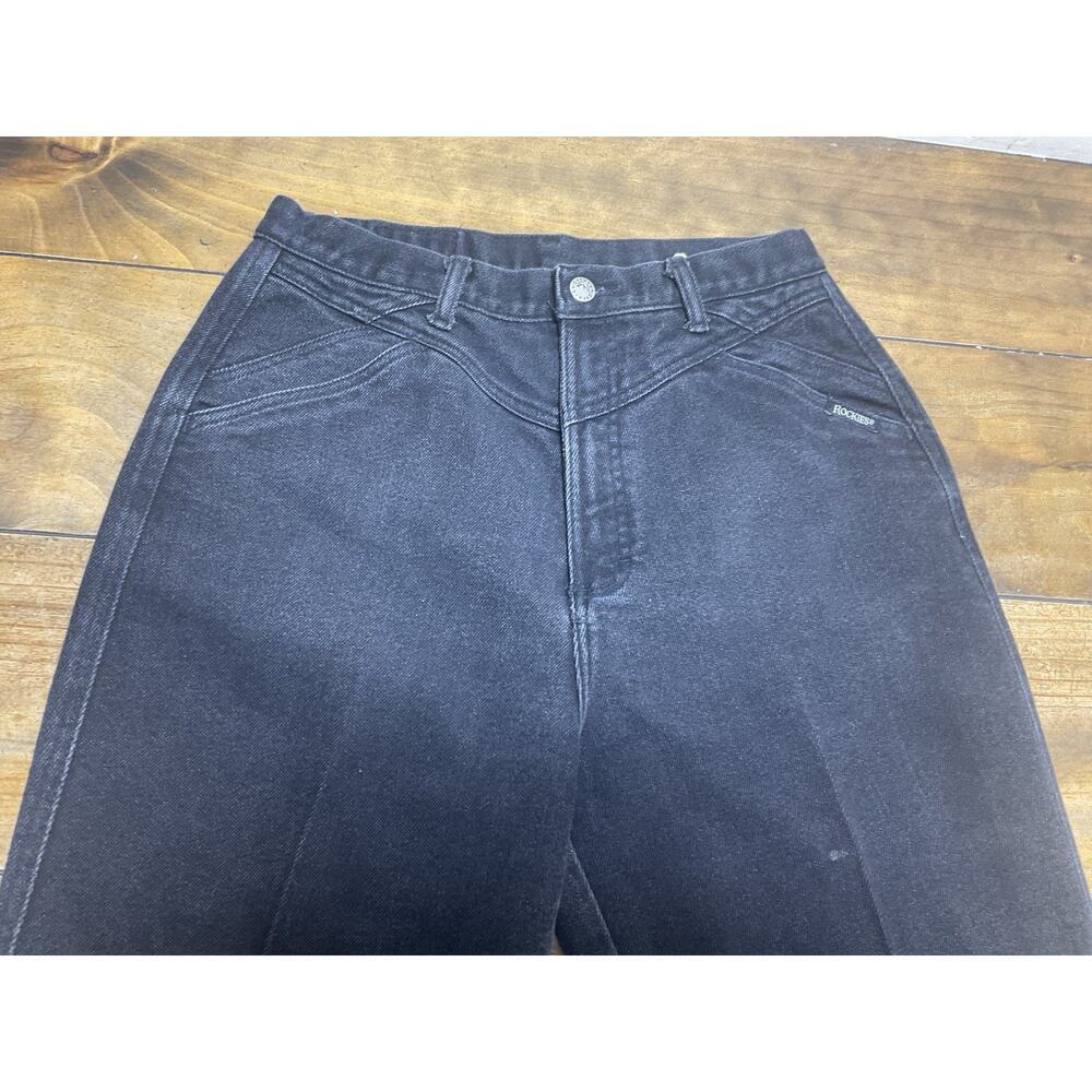 Vintage Rockies Rocky Mountain Jeans Womens 7/8 Black High Rise Western 90s - Picture 4 of 10